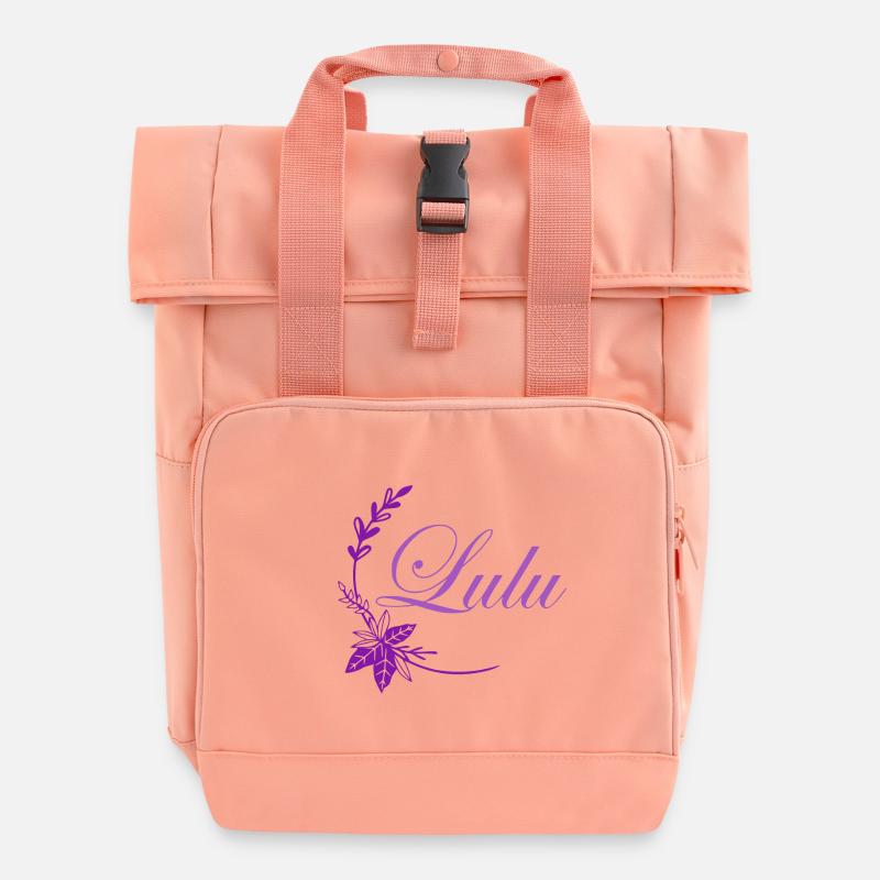Lulu - Roll Top Backpack with Two Handles - chintz rose