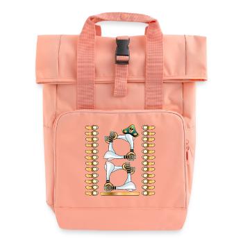 8th Children's Birthday Party - 8 Years Old - PIRATES - EIGHT - Roll Top Backpack with Two Handles - chintz rose - Front
