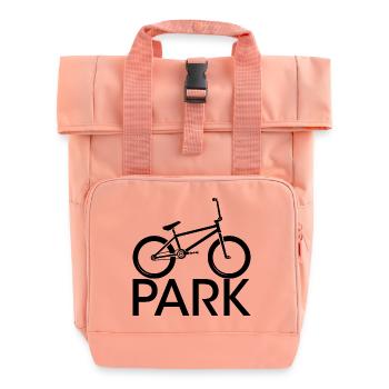 BMX Park Freestyle Halfpipe Symbol icon youth - Roll Top Backpack with Two Handles - chintz rose - Front