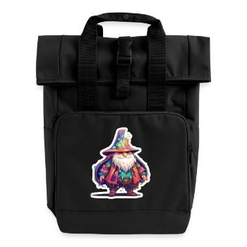 Colorful Little Magician Fantasy RPG Funny Shirt - Roll Top Backpack with Two Handles - black - Front