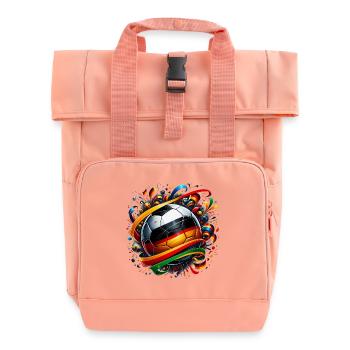 Fussball WM26 Weltmeisterschaft - Rolltop Rucksack mit zwei Griffen - Chintzrosa - Vorne