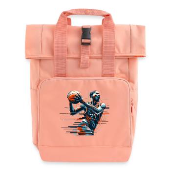 Basketball Dynamic Gift - Roll Top Backpack with Two Handles - chintz rose - Front