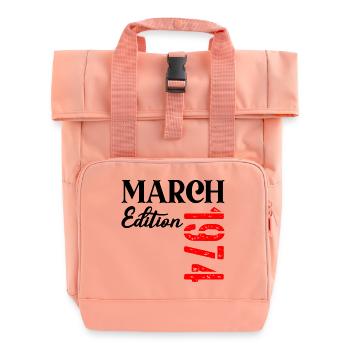 Birthday March 1974 - 53rd anniversary - Roll Top Backpack with Two Handles - chintz rose - Front