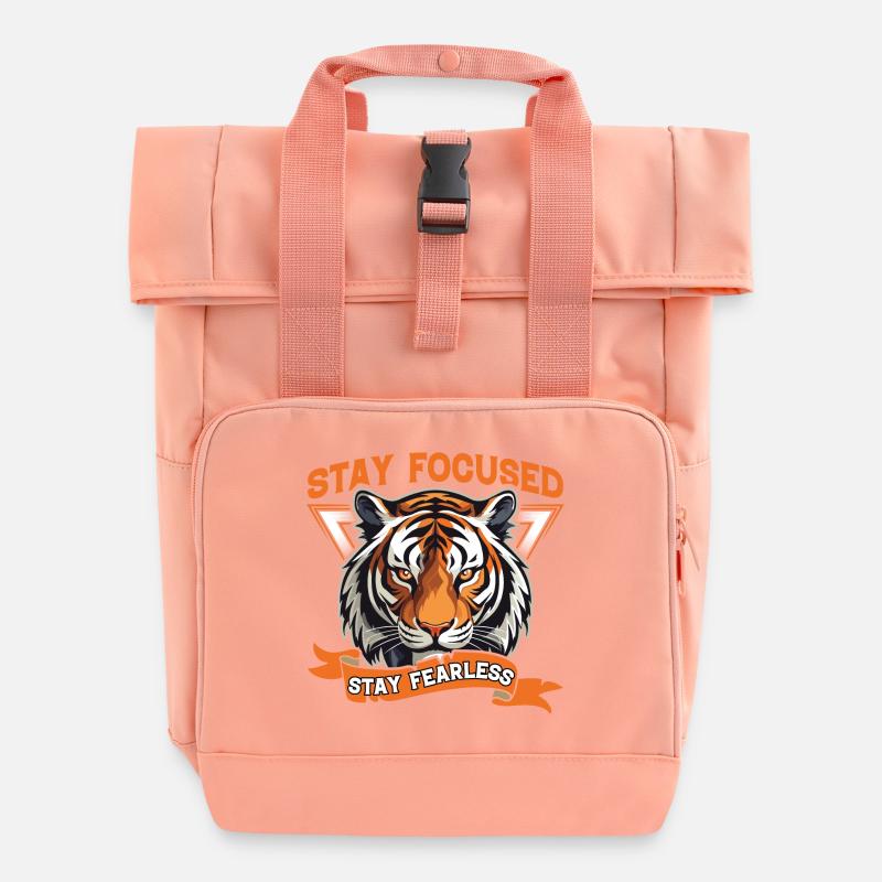 Restez concentré, restez sans peur - Sac à dos Roll Top à deux anses - rose liberty