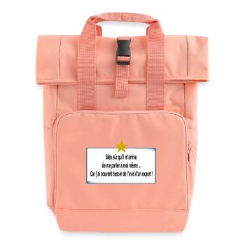 I'm talking to myself - Roll Top Backpack with Two Handles - chintz rose - Front