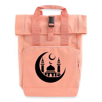 Moschee Silhouette mit Halbmond: Islamische Kunst - Rolltop Rucksack mit zwei Griffen - Chintzrosa - Vorne