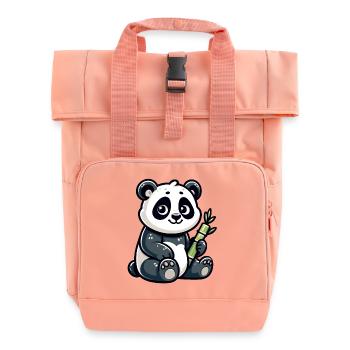 Bamboo Buddy: Der Content-Panda - Rolltop Rucksack mit zwei Griffen - Chintzrosa - Vorne