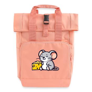 Käseliebhabermaus: Der Snacktime-Freund - Rolltop Rucksack mit zwei Griffen - Chintzrosa - Vorne