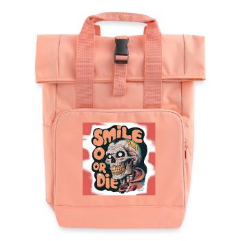 Squelette chauve avec texte souriant - Sac à dos Roll Top à deux anses - rose liberty - Devant
