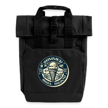 Summer Island Usedom Shirt Vintage Cream - Roll Top Backpack with Two Handles - black - Front