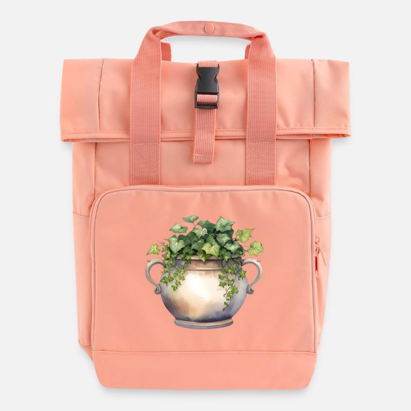 Efeu - Rolltop Rucksack mit zwei Griffen - Chintzrosa
