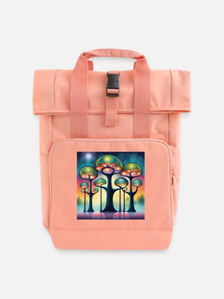  Bäume - Rolltop Rucksack mit zwei Griffen - Chintzrosa