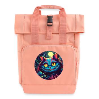 Grinsekatze Alice im Wunderland Zauberwald - Rolltop Rucksack mit zwei Griffen - Chintzrosa - Vorne