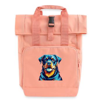 Rottweiler Chien Race Coloré Dessin Animé Kawaii - Sac à dos Roll Top à deux anses - rose liberty - Devant