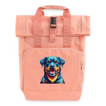Rottweiler Chien Race Coloré Dessin Animé Kawaii - Sac à dos Roll Top à deux anses - rose liberty - Devant