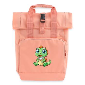 Basilisk Niedliche Zeichentrickfigur Kawaii Clipart - Rolltop Rucksack mit zwei Griffen - Chintzrosa - Vorne