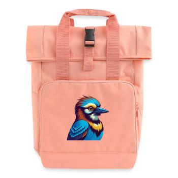 Jay Bird Bunte Kawaii Cartoon Figur Clipart - Rolltop Rucksack mit zwei Griffen - Chintzrosa - Vorne