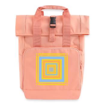 Geometrische Farbenspiele Muster - Rolltop Rucksack mit zwei Griffen - Chintzrosa - Vorne