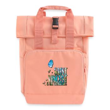 Watercolor Map Saint Vincent & the Grenadines - Roll Top Backpack with Two Handles - chintz rose - Front