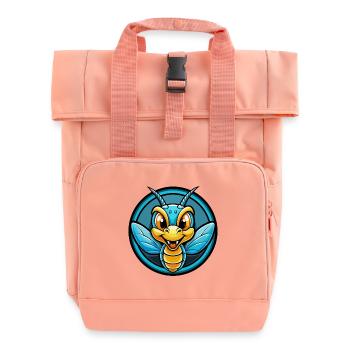 Libelle Bunte Kawaii Cartoon Figur Tier - Rolltop Rucksack mit zwei Griffen - Chintzrosa - Vorne