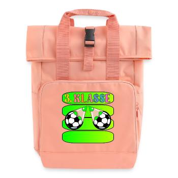 Grundschule 3. Klasse Fußball - Rolltop Rucksack mit zwei Griffen - Chintzrosa - Vorne