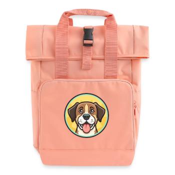 Ariegeois Hunderasse Cartoon Kawaii Clipart Tier - Rolltop Rucksack mit zwei Griffen - Chintzrosa - Vorne