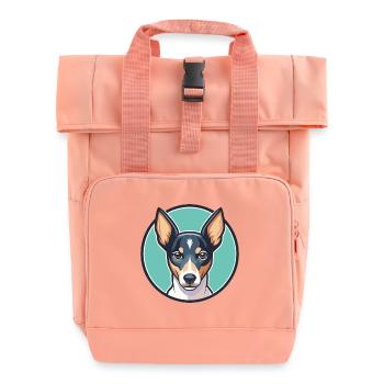 Decker Rat Terrier Chien Race Dessin Animé Kawaii - Sac à dos Roll Top à deux anses - rose liberty - Devant