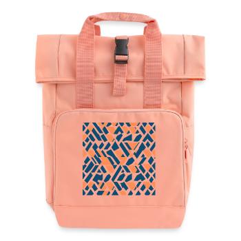 Traummuster 5 Koralle Navy Abstraktes Traummuster - Rolltop Rucksack mit zwei Griffen - Chintzrosa - Vorne
