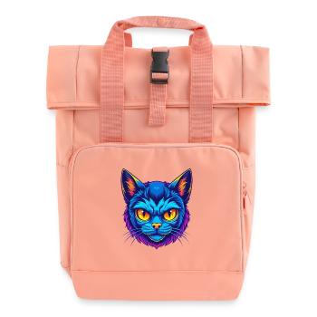 Pixie Bob Cat Breed Cartoon Kawaii Animal Pet - Roll Top Backpack with Two Handles - chintz rose - Front