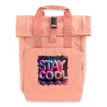 stay cool text in 3d - Rolltop Rucksack mit zwei Griffen - Chintzrosa - Vorne