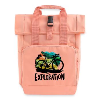 Lebendiges Gravelbike-Abenteuer - Rolltop Rucksack mit zwei Griffen - Chintzrosa - Vorne