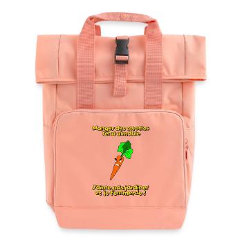 Karotten essen macht liebenswert - Rolltop Rucksack mit zwei Griffen - Chintzrosa - Vorne