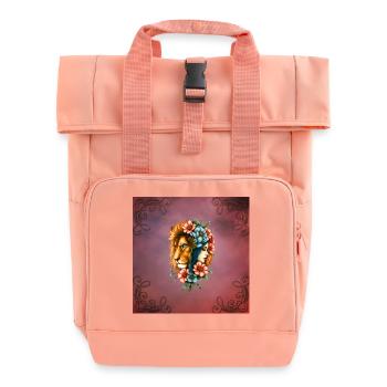 Wunderbare Frau, deren lange Haare - Rolltop Rucksack mit zwei Griffen - Chintzrosa - Vorne