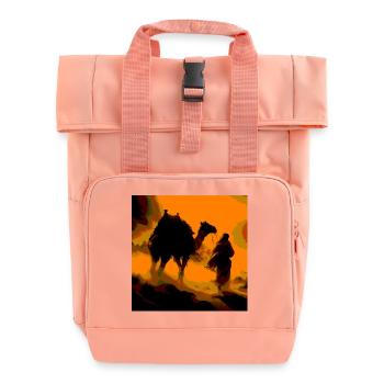 Wild Desert - Roll Top Backpack with Two Handles - chintz rose - Front