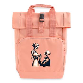 Hochzeit Skelett Parodie Design - Rolltop Rucksack mit zwei Griffen - Chintzrosa - Vorne