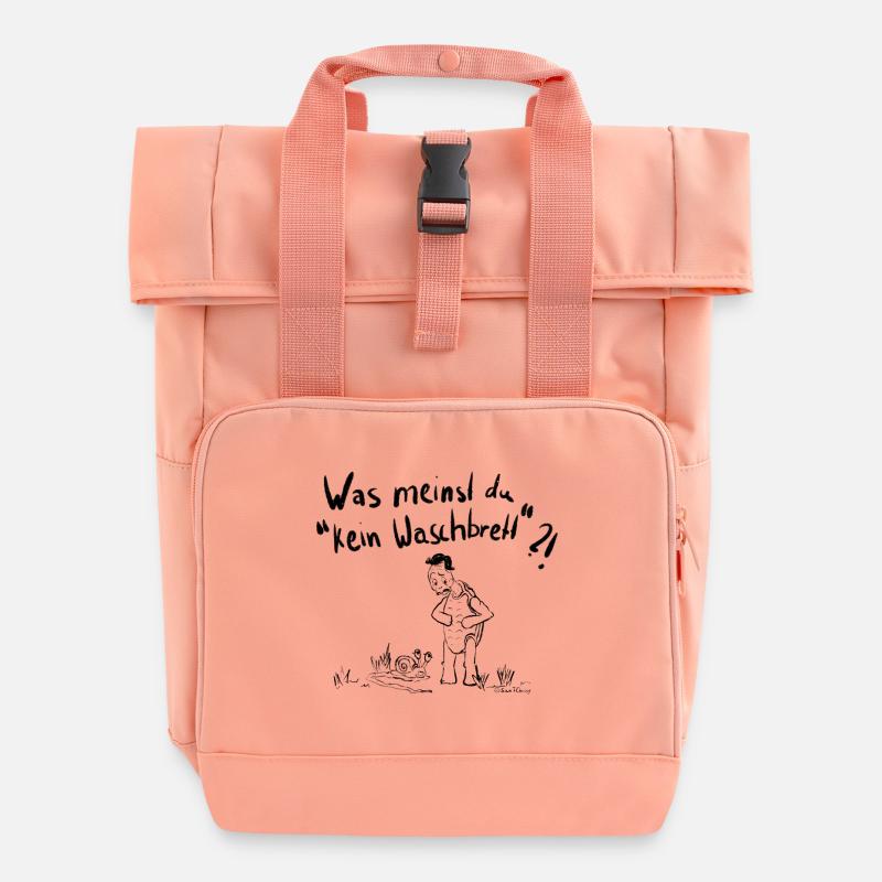 No washboard - Roll Top Backpack with Two Handles - chintz rose