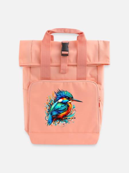 Eisvogel - Rolltop Rucksack mit zwei Griffen - Chintzrosa