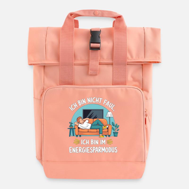 Mode d’économie d’énergie Humour Design - Sac à dos Roll Top à deux anses - rose liberty