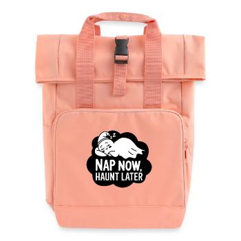 Nap Now, Haunt Later - Roll Top Backpack with Two Handles - chintz rose - Front