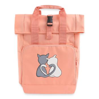 Liebe ist das Beste im Leben - Rolltop Rucksack mit zwei Griffen - Chintzrosa - Vorne