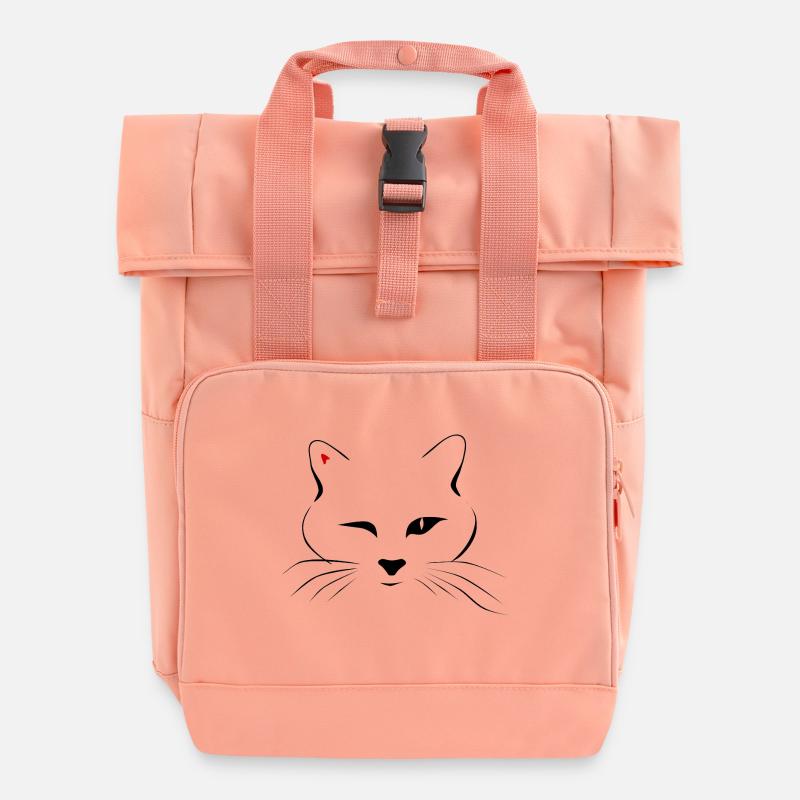 Kitty Wink Valentinstag - Rolltop Rucksack mit zwei Griffen - Chintzrosa
