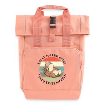 Ich backe mein Brot - Ich vertraue nur meinem Ofen - Rolltop Rucksack mit zwei Griffen - Chintzrosa - Vorne