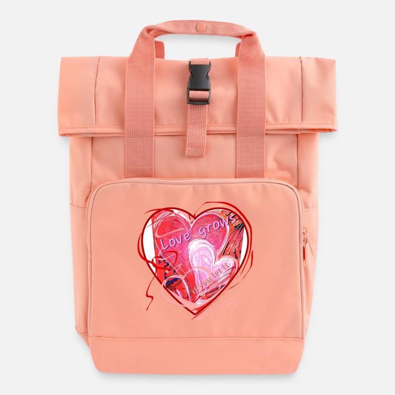 Herzmotiv lovegrowsifyouletit - Rolltop Rucksack mit zwei Griffen - Chintzrosa
