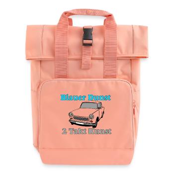  Trabi GDR, Blue Haze (25) - Roll Top Backpack with Two Handles - chintz rose - Front