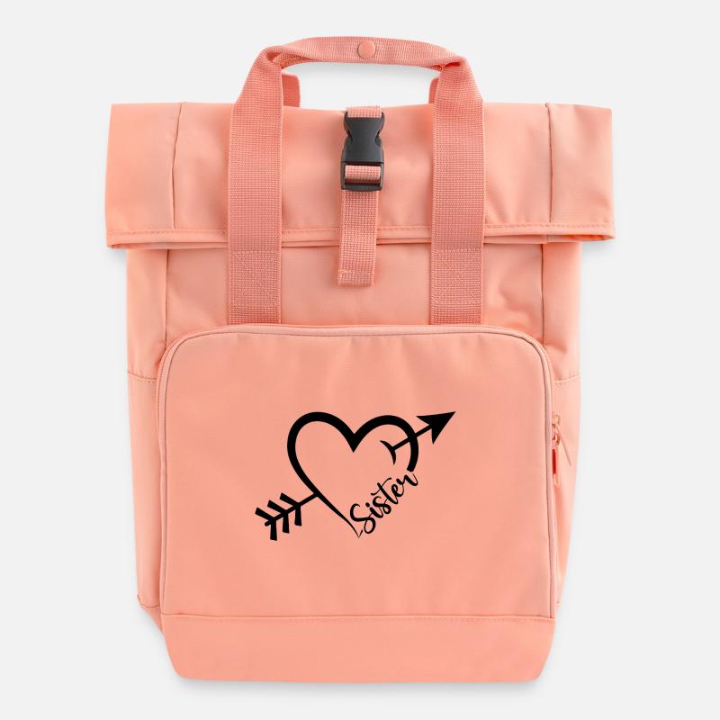 Best Sister - Roll Top Backpack with Two Handles - chintz rose