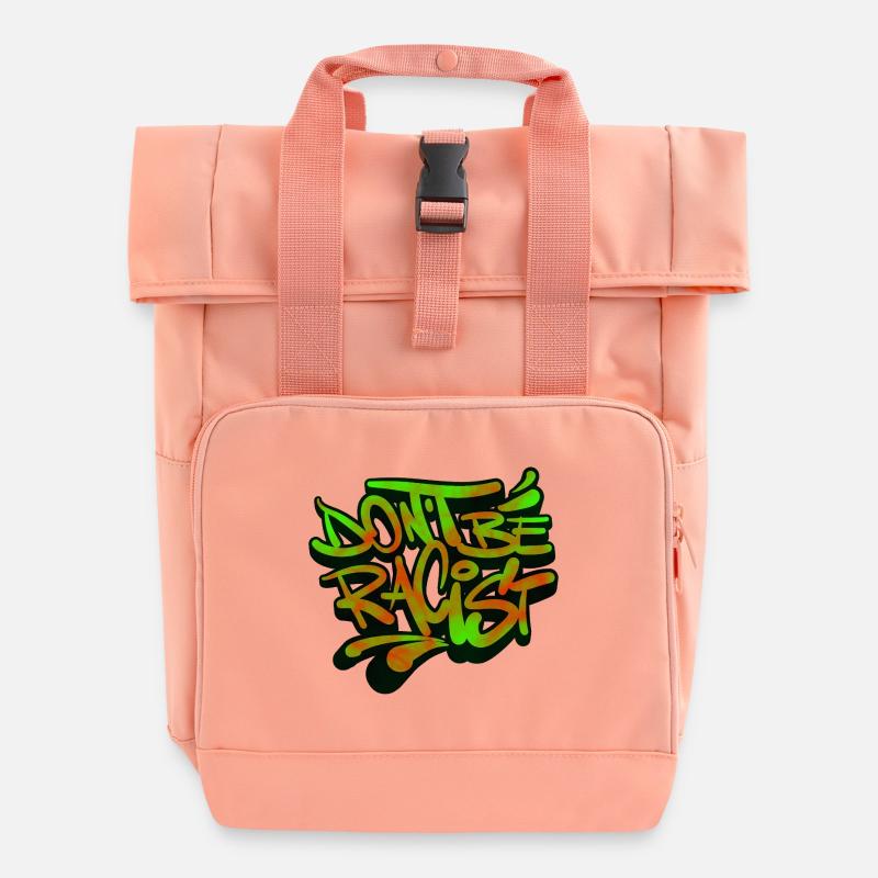 NoRacism Don't be a racist - Roll Top Backpack with Two Handles - chintz rose
