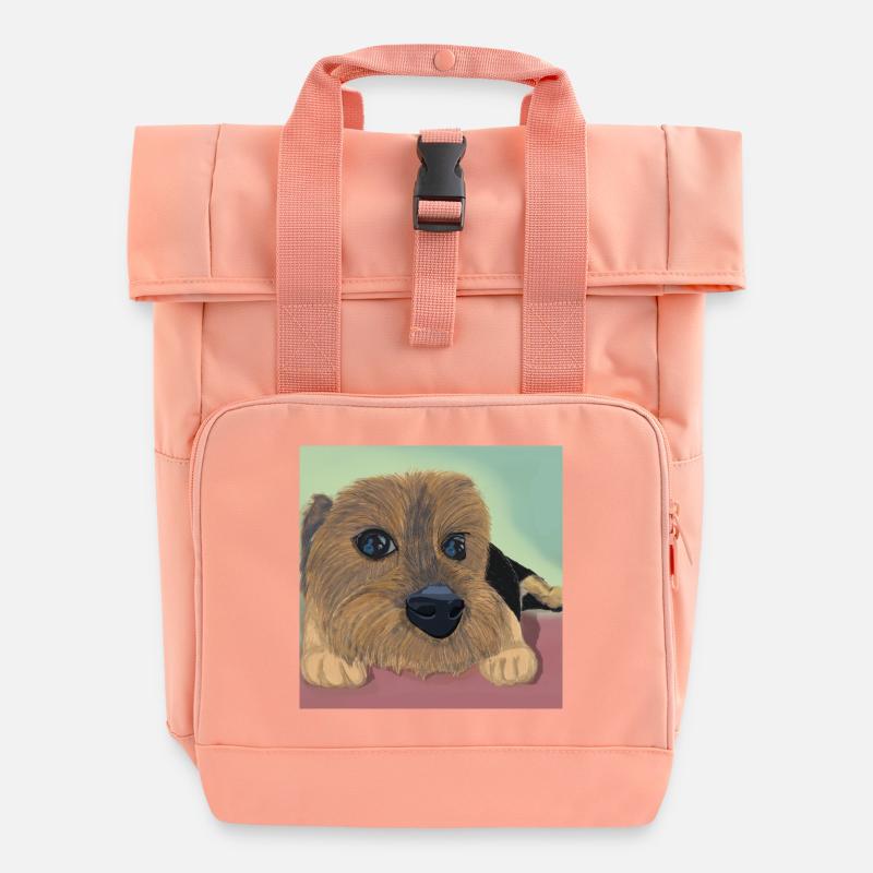 Dog eyes or love reflex - Roll Top Backpack with Two Handles - chintz rose