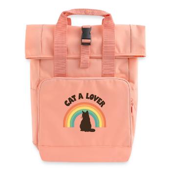Regenbogen Liebe Katze - Rolltop Rucksack mit zwei Griffen - Chintzrosa - Vorne