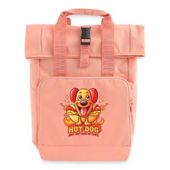 Hot Dog Hund Wurst Fast Food Wortwitz Lustig Humor - Rolltop Rucksack mit zwei Griffen - Chintzrosa - Vorne