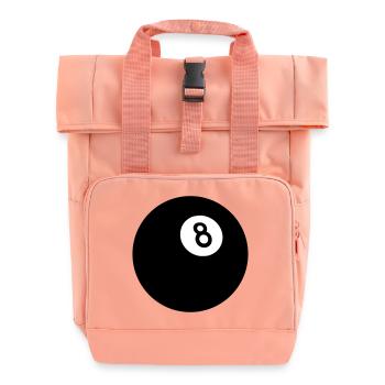 Black Eight - Roll Top Backpack with Two Handles - chintz rose - Front
